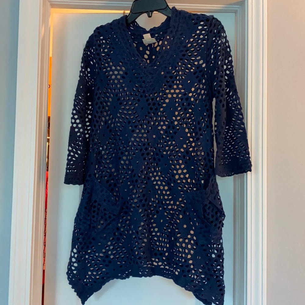 NWOT navy beach coverup
